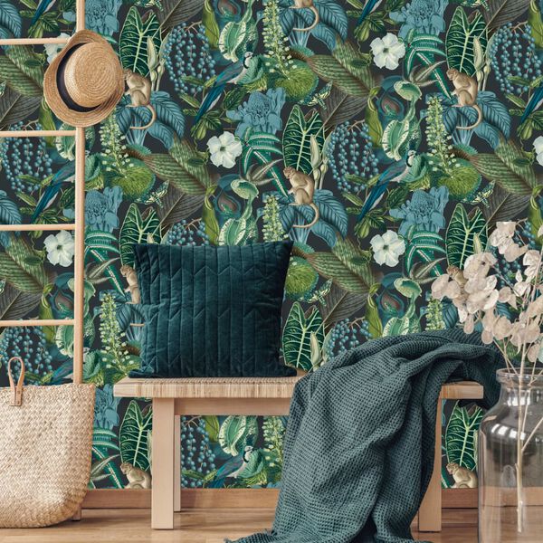 DUTCH WALLCOVERINGS Tapet Amazon flerf&auml;rgad