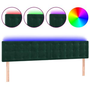 vidaXL S&auml;nggavel LED m&ouml;rkgr&ouml;n 180x5x78/88 cm sammet