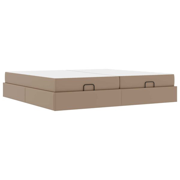 vidaXL S&auml;ngram med madrass med madrass 2 pcs Tan PVC