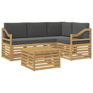 vidaXL Utomhussoffset 5 pcs Vit och antracit 59 x 59 x 37 cm Polyester