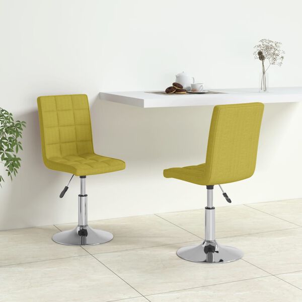 vidaXL Snurrbara matstolar 2 st gr&ouml;n tyg