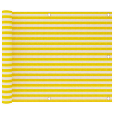 vidaXL Balkongskärm gul och vit 75x300 cm HDPE