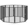 vidaXL Hundgrind 8 pcs Svart 60 x 80 cm Galvaniserat St&aring;l