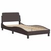 vidaXL Bed Frame without Mattress "Hanko" Dark Brown 90x200 cm Fabric