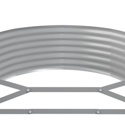 vidaXL Odlingslåda pulverlackerat stål 396x100x36 cm grå