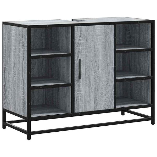 vidaXL Tv&auml;ttst&auml;llssk&aring;p gr&aring; sonoma 80x33x60 cm konstruerat tr&auml;