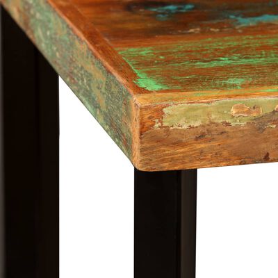 vidaXL Barmöbler 3 delar massivt återvunnet trä, äkta läder & kanvas