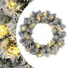 vidaXL Julkrans Gr&ouml;n och Vit &Oslash; 30 cm PVC 25 LED-lampor
