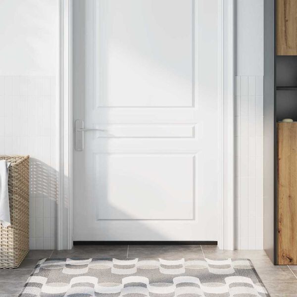 vidaXL Skruvmonterade d&ouml;rrborstt&auml;tningslister 2 pcs Silver 100 cm