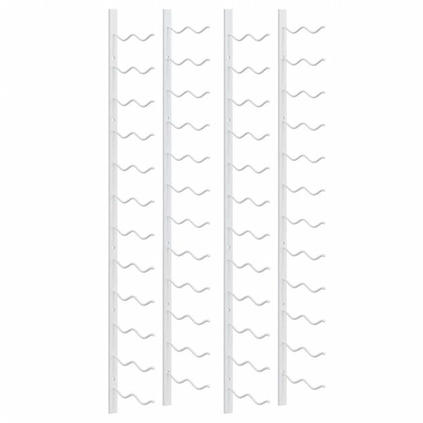 vidaXL V&auml;ggmonterat vinst&auml;ll f&ouml;r 24 flaskor 2 st vit j&auml;rn