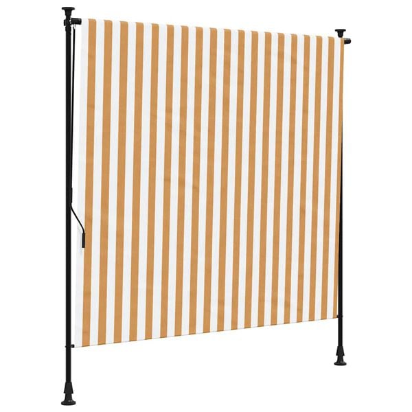 vidaXL Rullgardin utomhus orange och vit 200x270 cm tyg&st&aring;l