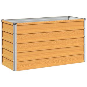vidaXL H&ouml;jd Tr&auml;dg&aring;rdsb&auml;dd Naturlig 100 x 40 x 55 cm kallvalsad st&aring;l