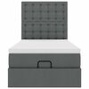 vidaXL Ottoman sängram med madrass mörkgrå 90x190 cm tyg
