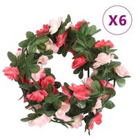 vidaXL Konstgjorda girlanger 6 st rosa 250 cm