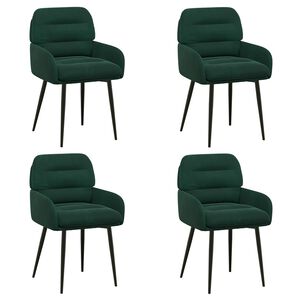 vidaXL Matstolar 4 st Sammet M&ouml;rkgr&ouml;n 59 x 59,5 x 90 cm