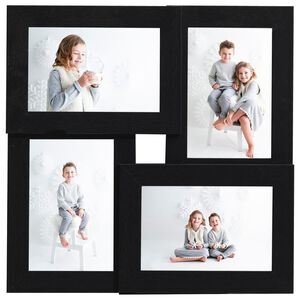 vidaXL Fotoram f&ouml;r 4x(13x18 cm) bilder svart MDF