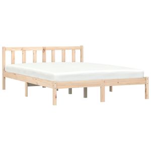 vidaXL S&auml;ngram Naturf&auml;rg 152 x 203 cm Massiv furu
