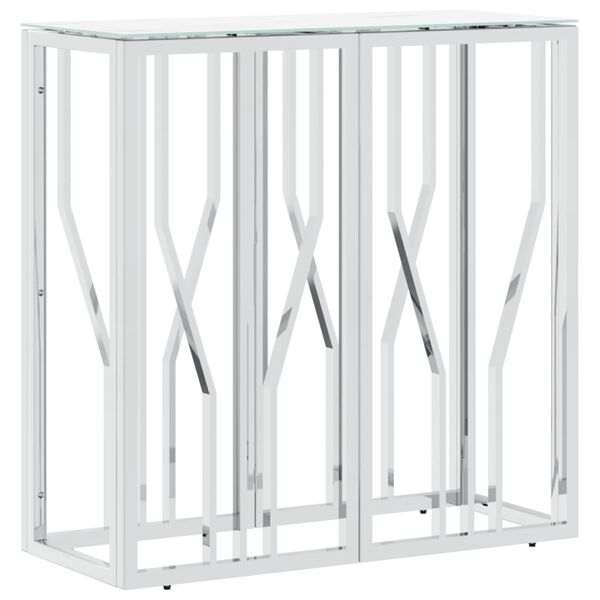 vidaXL Avlastningsbord silver 70x30x70 cm rostfritt stål och glas