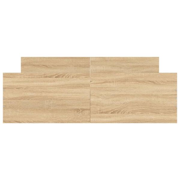 vidaXL Sängram med huvudgavel och fotgavel sonoma-ek 135x190 cm