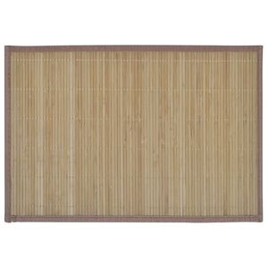6 Bordstabletter i bambu 30 x 45 cm brun