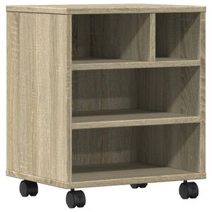 vidaXL Skrivarst&auml;ll med hjul sonoma-ek 41x32x48 cm