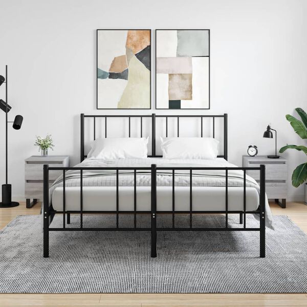 vidaXL S&auml;ngbord 2 st gr&aring; sonoma 40x35x50 cm konstruerat tr&auml;