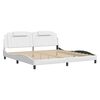 vidaXL Bed Frame "Viana" with LED without Mattress White 200x200 cm