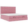vidaXL Ottoman s&auml;ngram med madrasser rosa 200x200 cm sammet