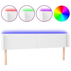 vidaXL S&auml;nggavel LED vit 163x16x78/88 cm konstl&auml;der