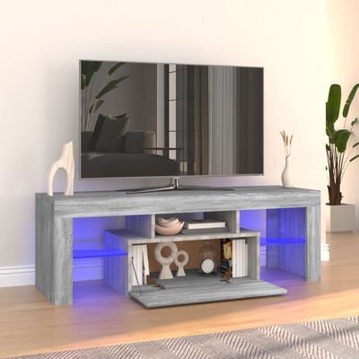 vidaXL TV-bänk med LED-belysning grå sonoma 120x35x40 cm
