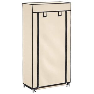 vidaXL Skof&ouml;rvaring med &ouml;verdrag gr&auml;ddvit 58x28x106 cm tyg