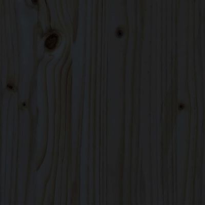 vidaXL Sängram svart massivt trä 100x200 cm