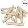 vidaXL Tr&auml;pluggar 12 pcs Brun &Oslash; 8 x 50 mm Massivt tr&auml;