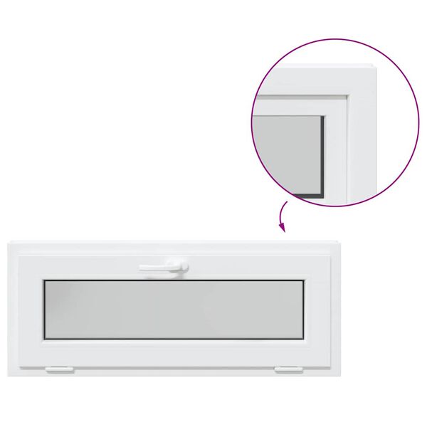 vidaXL Källarfönster "RISOR" 100x40 cm lutande 3 glas vit