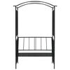 vidaXL Rosenbåge med bänk svart 128x50x207 cm järn