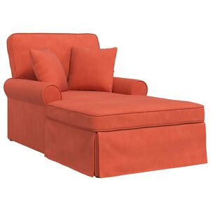 vidaXL Chaise Lounge med Kjol med kudde 3 pcs R&ouml;d orange Ribbad Tyg