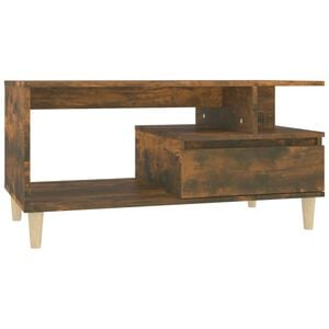 vidaXL Soffbord r&ouml;kf&auml;rgad ek 90x49x45 cm konstruerat tr&auml;