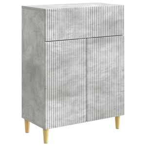vidaXL Sideboard med l&aring;da Betonggr&aring; 66 x 34,5 x 90 cm Konstruerat tr&auml;