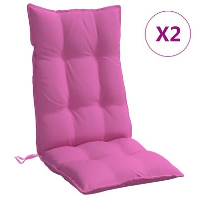 vidaXL Stolsdynor för stolar med hög rygg 2 st rosa oxfordtyg