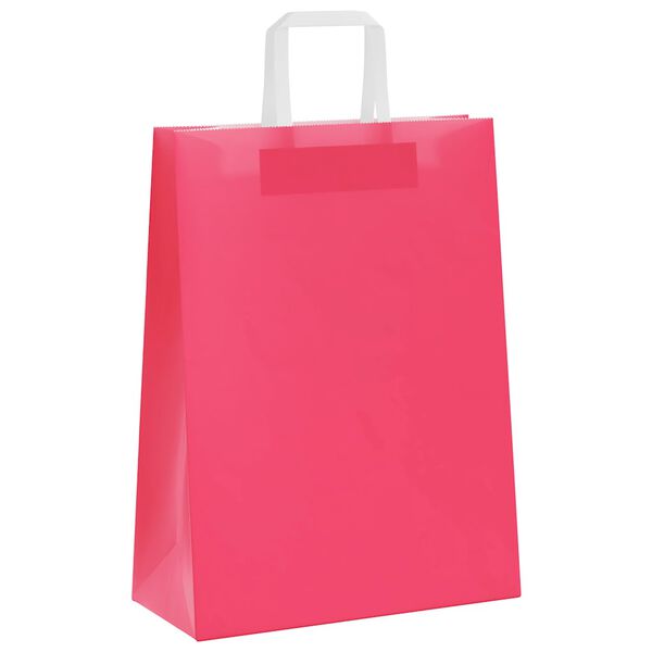 vidaXL Pappersp&aring;sar 250 st med handtag rosa 26x12x35 cm