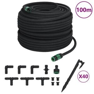 vidaXL Fuktslang svart 0,6" 100 m gummi