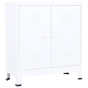 vidaXL Industriellt f&ouml;rvaringssk&aring;p vit 90x40x100 cm st&aring;l