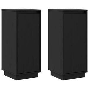 vidaXL Sk&auml;nkar 2 st svart 31,5x34x75 cm massiv furu