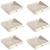 vidaXL Stolphattar pyramid 6 st rostfritt st&aring;l 101x101 mm
