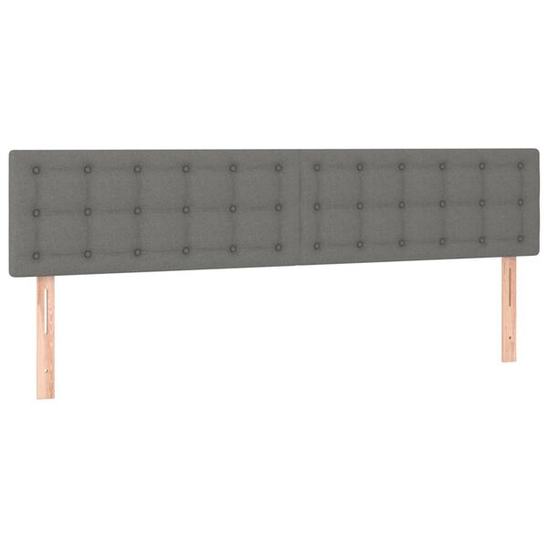 vidaXL Sänggavel LED mörkgrå 180x5x78/88 cm tyg
