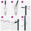 vidaXL Stängselstolpe Grön 10 x 0,8 m (25 mm nät) Stål och PVC