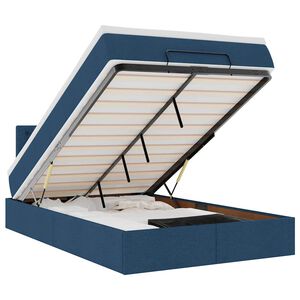 vidaXL Ottoman s&auml;ngram med madrass bl&aring; 120x190 cm tyg