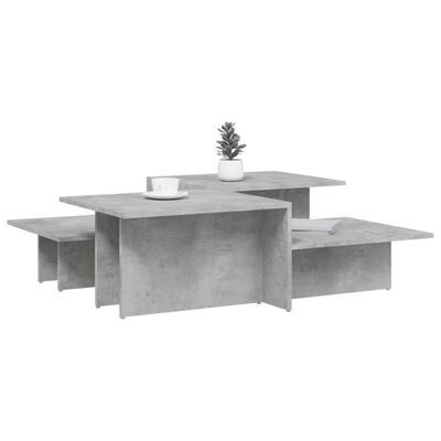 vidaXL Soffbord 2 delar betonggrå konstruerat trä