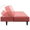 vidaXL B&auml;ddsoffa 2-sits med fotpall rosa sammet