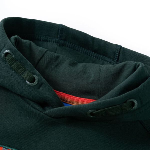 Tr&ouml;ja med huva f&ouml;r barn m&ouml;rkgr&ouml;n 128